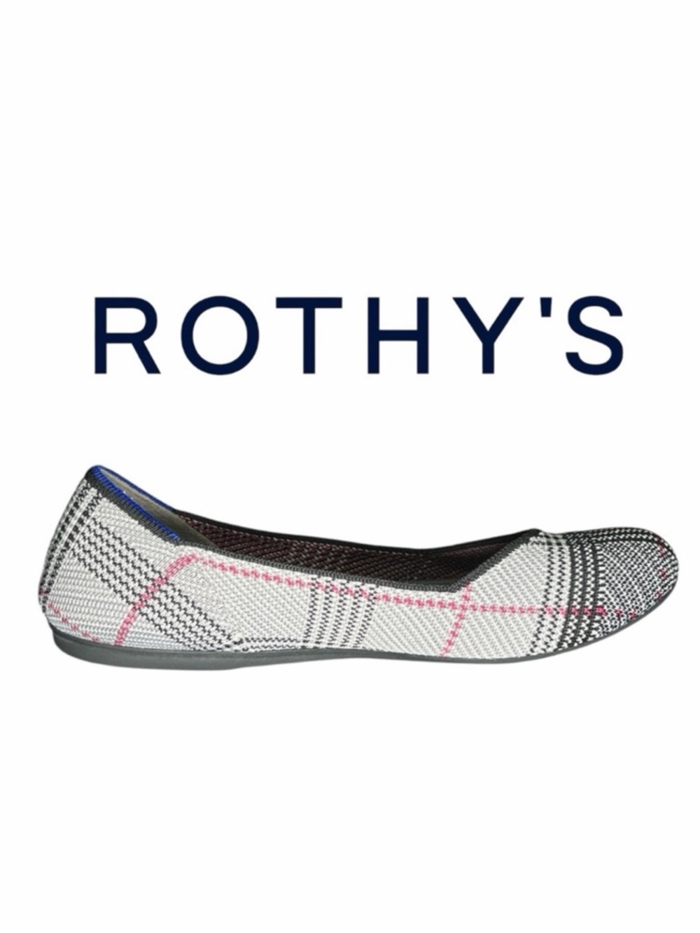 Rothy’s Women’s Retired The Flat Grey Glen Plaid Flats - Size 8